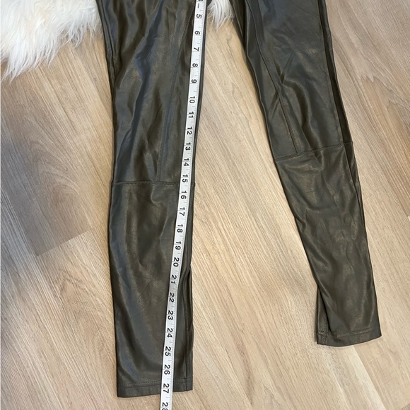 Aritzia Faux Leather Olive Leggings - Picture 6 of 8
